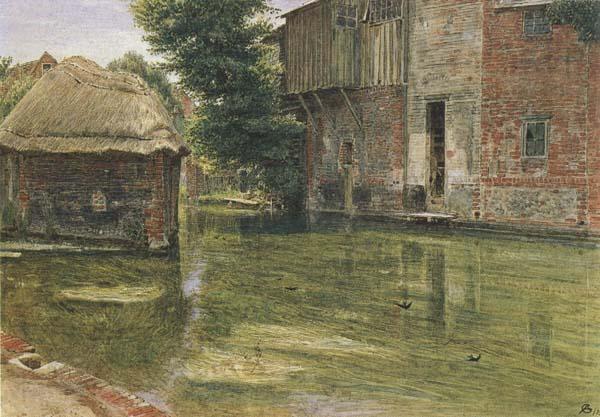 Albert Goodwin,RWS Old Mill,Near Winchester (mk46)